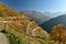 Timmelsjoch high alpine road. Oetztal Alps, South Tyrol, Italy