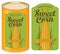 Tin can label for canned sweet corn with the cob