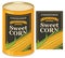 Tin can label for canned sweet corn with the cob