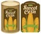 Tin can label for canned sweet corn with the cobs