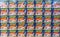 Tin cans of Spam brand canned meat - full frame