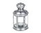 Tin grey decorative lantern on white background