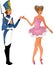 Tin soldier in uniform with a ballerina