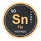 Tin, stannum Sn chemical element. 3D rendering