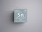 Tin. Stunnam. Post-transition metals. Chemical Element of Mendeleev\\\'s Periodic Table.. 3D illustration