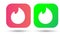 tinder app logo icon design. regular and green colors.