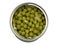 Tinned peas on a white background