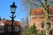 Tinnenburg House on the right side, an impressive historic building dated from 1414 located along in Amersfoort