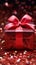 Tinsel delight Red gift box sparkles with festive holiday allure