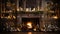 tinsel draped gracefully across a fireplace mantel Fireplace decorated for Christmas