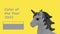 Tinted image of a gray unicorn on a yellow background