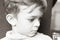 Tinted portrait photo of a little boy