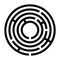 Tiny black circular maze, radial labyrinth