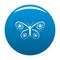 Tiny butterfly icon blue vector