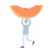 Tiny chef is going to make pumpkin pie for thanksgiving a vector illustration