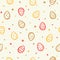 Tiny colorful Easter eggs and specks seamless pattern