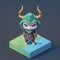 Tiny cute figure of scandinavian god Loki, 3D concept suitable as game development graphic resource, AI Generated