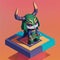 Tiny cute figure of scandinavian god Loki, 3D concept suitable as game development graphic resource, AI Generated