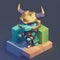 Tiny cute figure of scandinavian god Loki, 3D concept suitable as game development graphic resource, AI Generated