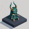 Tiny cute figure of scandinavian god Loki, 3D concept suitable as game development graphic resource, AI Generated