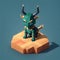 Tiny cute figure of scandinavian god Loki, 3D concept suitable as game development graphic resource, AI Generated