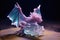 tiny dragon curled around a mystical crystal