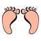 Tiny feet of newborn icon, icon cartoon