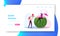 Tiny Female Characters Enjoy Refreshing of Huge Watermelon Landing Page Template. Women Eating Melon Drinking Cocktail