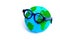 Tiny Globe in Glasses: Education Concept