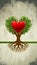 tiny heart-shaped tree illustration