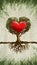 tiny heart-shaped tree illustration