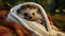 tiny hedgehog in a medical dressing gown, as if ready to receive first aid in a forest hospital