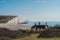 Tiny House at the edge of the Chalk Cliffs at Seaford Head Nature Reserve,  Cuckmere Haven beach. Seven Sisters, South of England