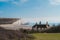 Tiny House at the edge of the Chalk Cliffs at Seaford Head Nature Reserve,  Cuckmere Haven beach. Seven Sisters, South of England