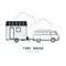 Tiny house on wheels - minivan and trailer hovel, traveling hut or cabin