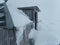 Tiny hut shelter in a mountain pass