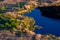 Tiny lake in the Khakassia steppe, nearby of Sunduki mountain range.