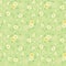 Tiny Light Yellow Daisy Flower Seamless Pattern With Lime Green Background