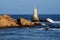 Tiny lighthouse in the town of Akhtopol