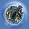 Tiny Planet 3D special effect of Miami Beach canal