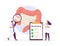 Tiny scientists studying gastrointestinal tract and digestive system isolated flat vector illustration. Cartoon medical.