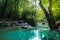 Tiny waterfall at fifth level of Erawan waterfall