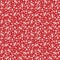 Tiny White Daisy Flower Seamless Pattern EPS File With Red Background