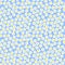 Tiny white flowers on blue background, seamless pattern, millefiori, summer theme