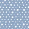 Tiny white irregular Stars on blue background. Minimalist Star geometric shape vector Holiday Seamless Pattern, fashion texture