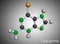 Tioguanine, thioguanine or 6-thioguanine molecule. It is purine analogue, used in the therapy of myelogenous leukemias. Molecular