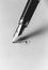 Tip of fountain pen marking checkbox (b&w) (close-up)