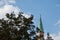 Tip of a stone minaret in Belgrade, Serbia, with a typical balkans style, a symbol of islamic religion