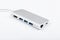 Tipe-C aluminum multiport adapter on white background