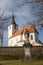 Tipical Czech village church in Dolni Loucky, built in the second half of the 13th century, early Gothic building